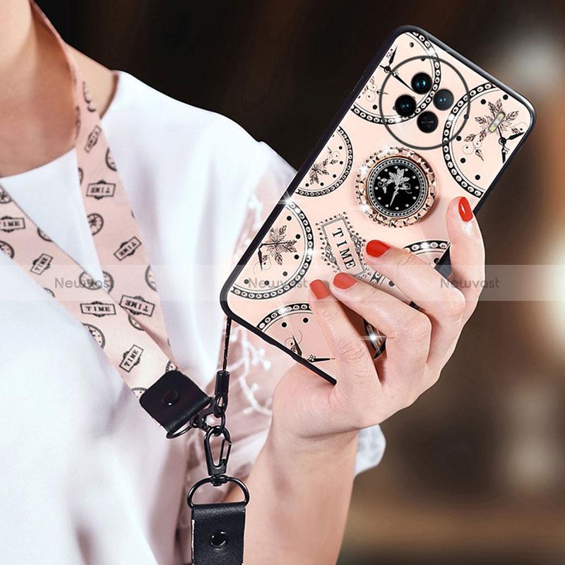 Silicone Frame Fashionable Pattern Mirror Case Cover TB1 for Vivo X90 5G