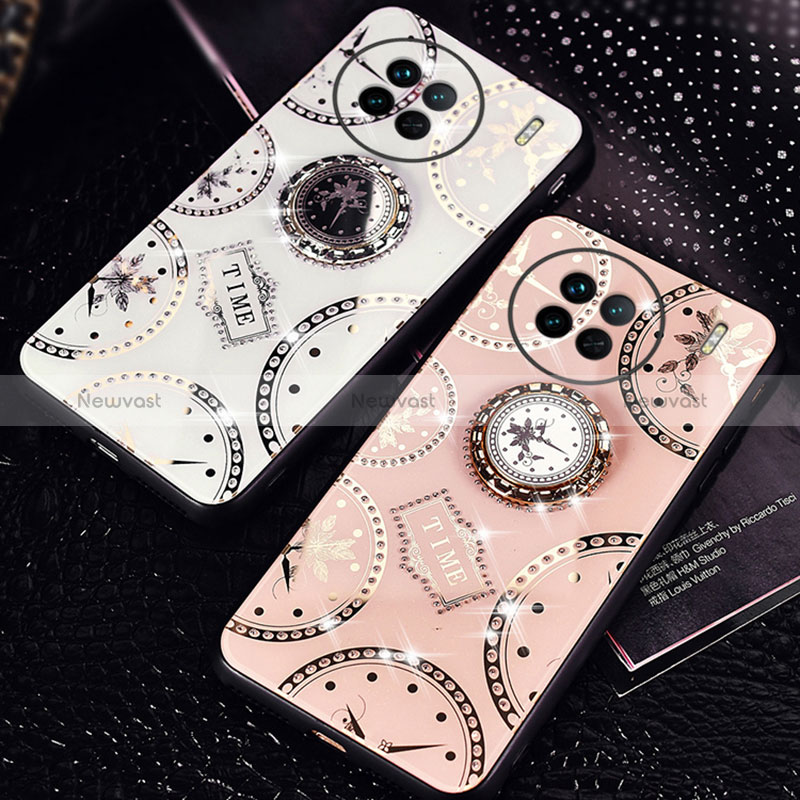 Silicone Frame Fashionable Pattern Mirror Case Cover TB1 for Vivo X90 Pro 5G