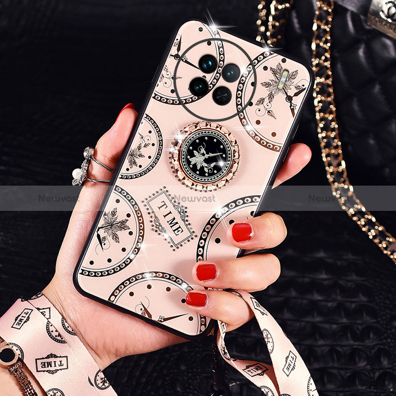 Silicone Frame Fashionable Pattern Mirror Case Cover TB1 for Vivo X90 Pro+ Plus 5G