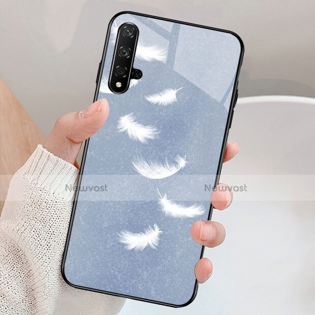 Silicone Frame Fashionable Pattern Mirror Case for Huawei Honor 20S Gray