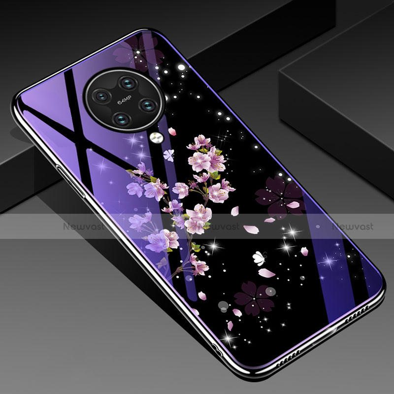 Silicone Frame Fashionable Pattern Mirror Z01 Case Cover for Xiaomi Poco F2 Pro Purple