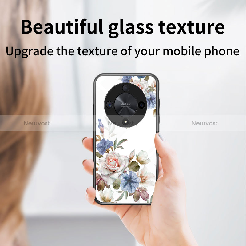Silicone Frame Flowers Mirror Case Cover for Huawei Honor Magic6 Lite 5G