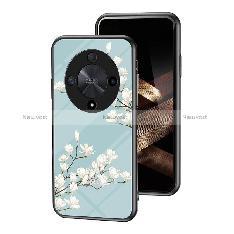 Silicone Frame Flowers Mirror Case Cover for Huawei Honor X9b 5G