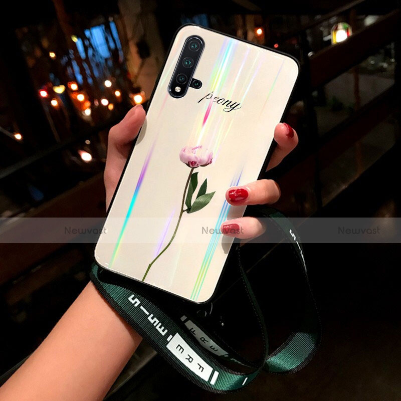 Silicone Frame Flowers Mirror Case Cover for Huawei Nova 5 Pro