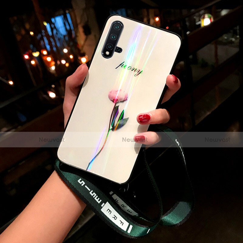 Silicone Frame Flowers Mirror Case Cover for Huawei Nova 5 Pro Mixed