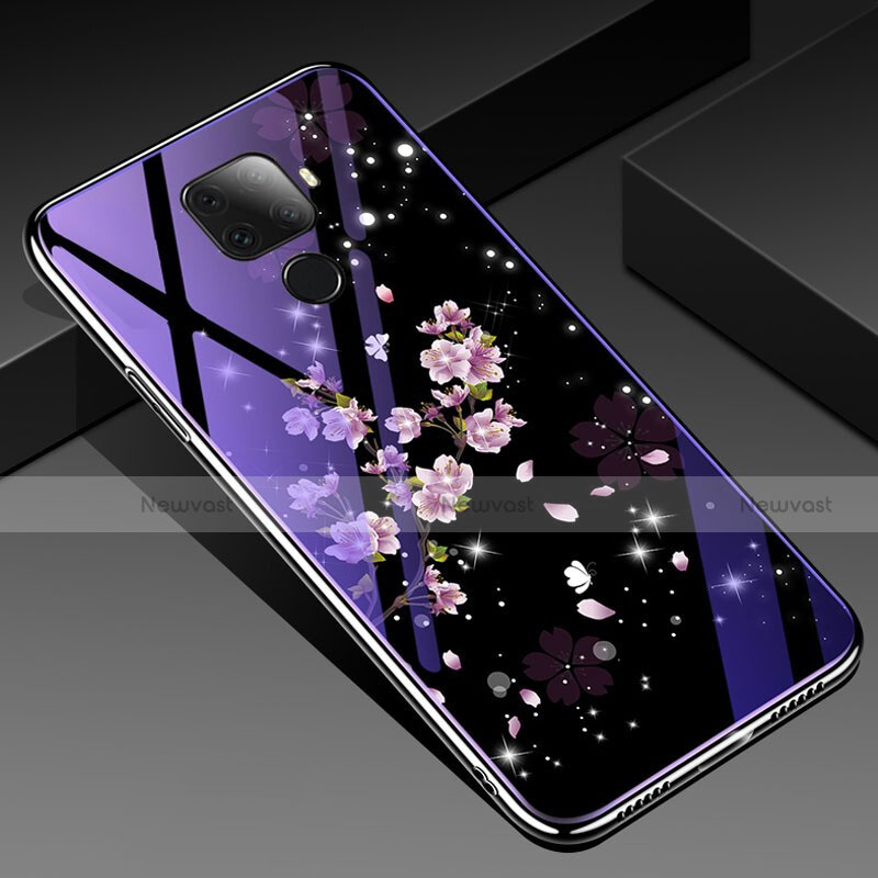 Silicone Frame Flowers Mirror Case Cover for Huawei Nova 5z Mixed