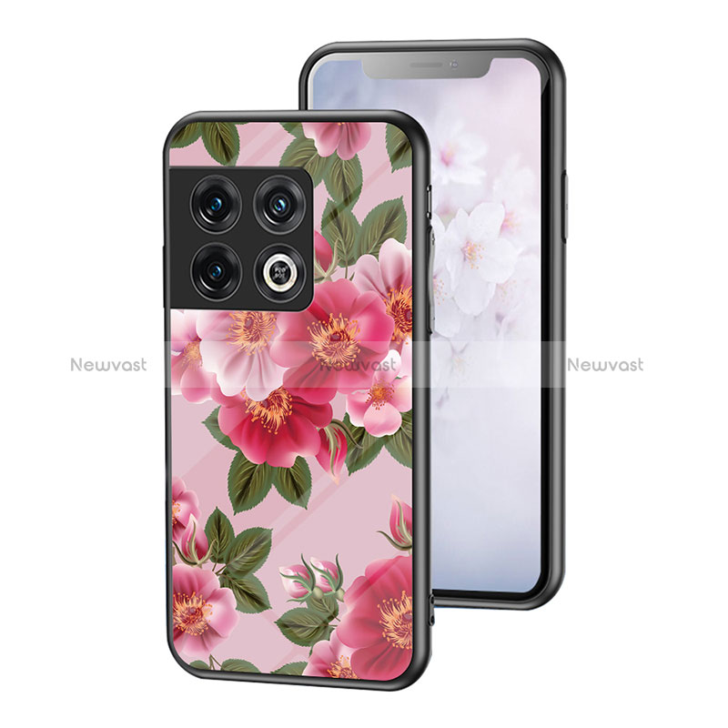 Silicone Frame Flowers Mirror Case Cover for OnePlus 10 Pro 5G