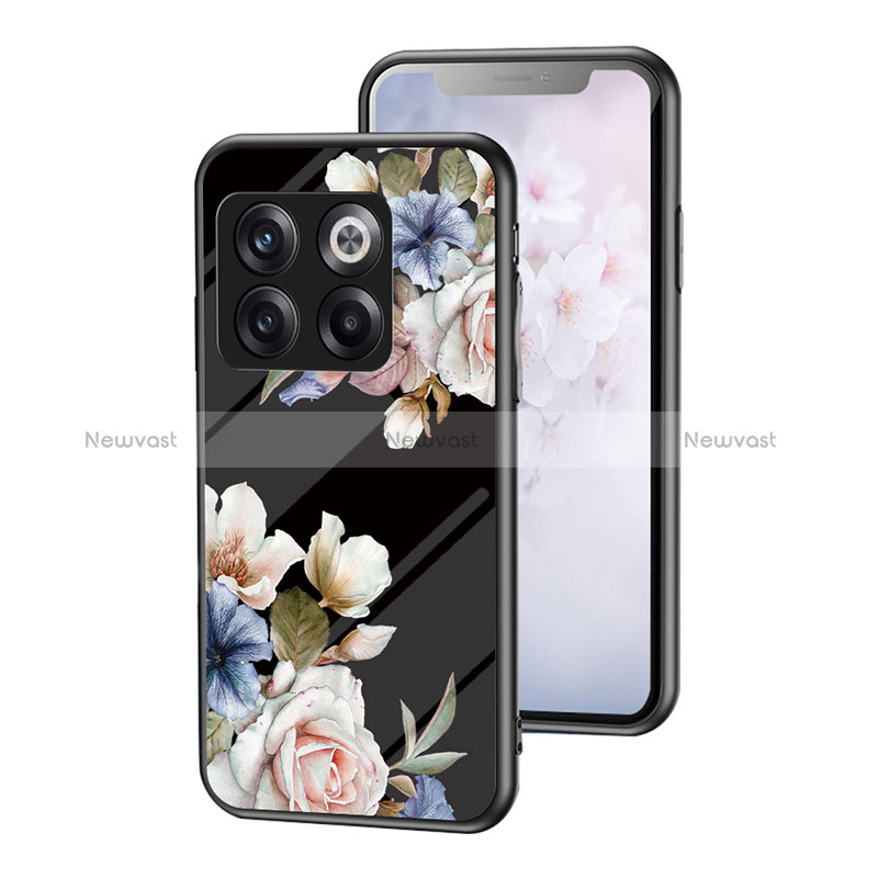 Silicone Frame Flowers Mirror Case Cover for OnePlus 10T 5G