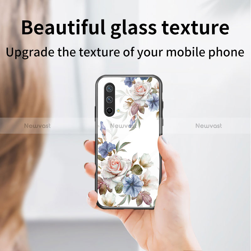 Silicone Frame Flowers Mirror Case Cover for OnePlus Nord CE 5G