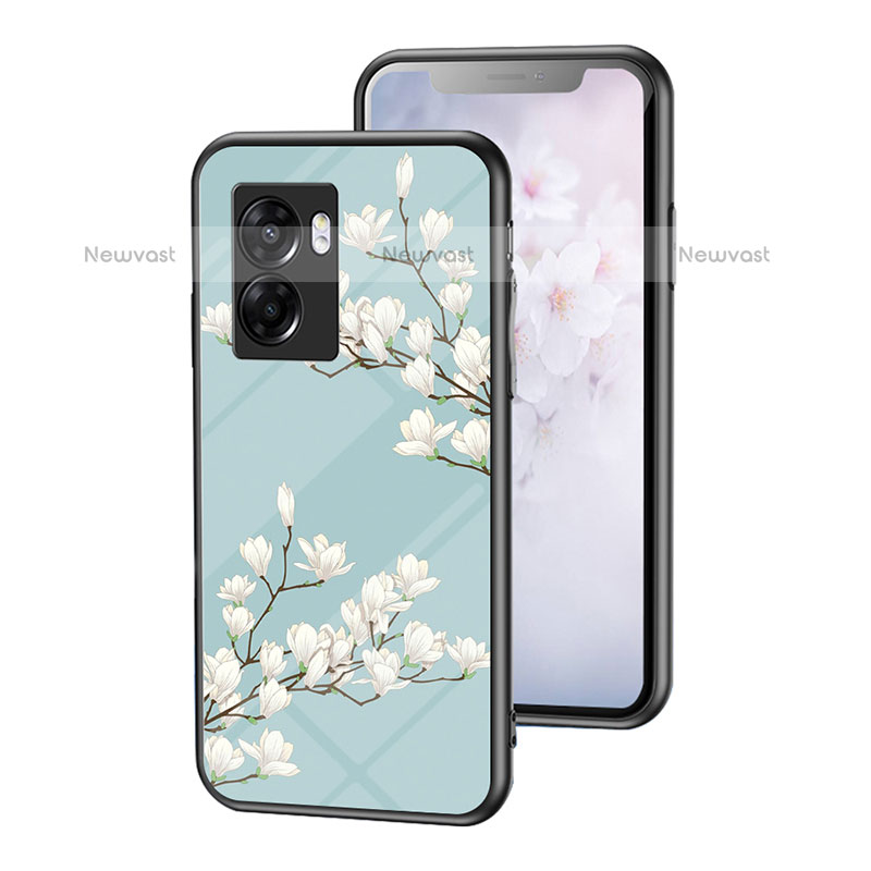 Silicone Frame Flowers Mirror Case Cover for OnePlus Nord N300 5G