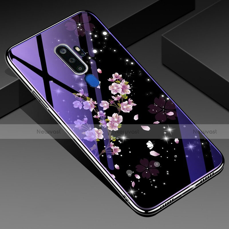 Silicone Frame Flowers Mirror Case Cover for Oppo A11