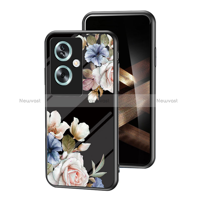 Silicone Frame Flowers Mirror Case Cover for Oppo A2 5G