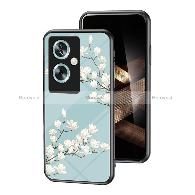 Silicone Frame Flowers Mirror Case Cover for Oppo A2 5G