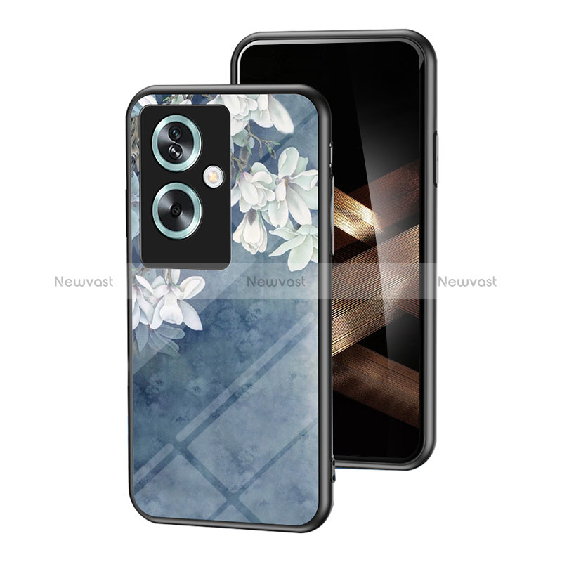 Silicone Frame Flowers Mirror Case Cover for Oppo A2 5G