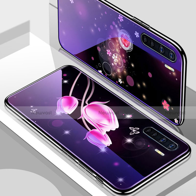 Silicone Frame Flowers Mirror Case Cover for Oppo A91