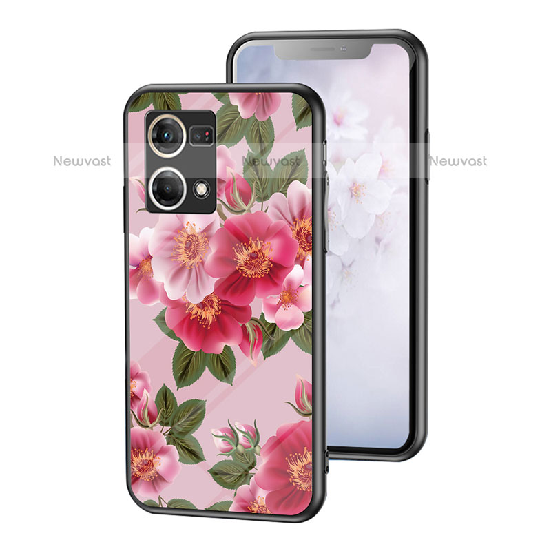 Silicone Frame Flowers Mirror Case Cover for Oppo F21 Pro 4G