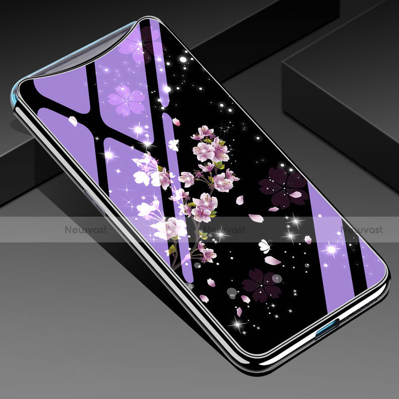 Silicone Frame Flowers Mirror Case Cover for Oppo Find X Super Flash Edition