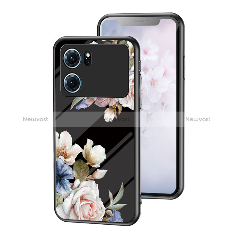 Silicone Frame Flowers Mirror Case Cover for Oppo K10 5G