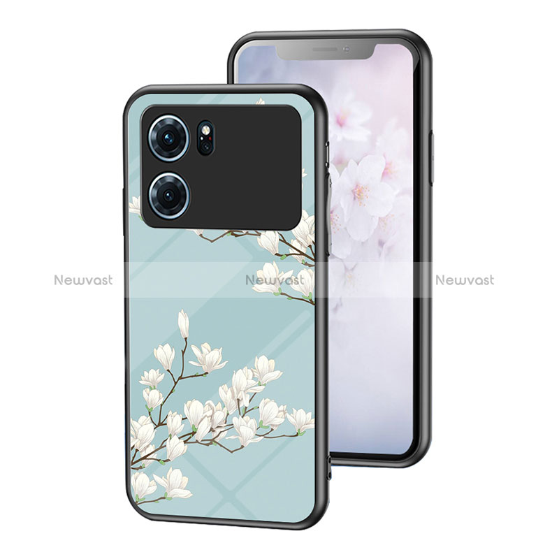 Silicone Frame Flowers Mirror Case Cover for Oppo K10 5G