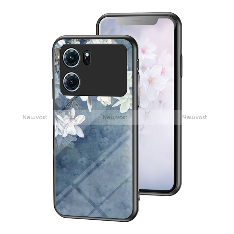 Silicone Frame Flowers Mirror Case Cover for Oppo K10 5G