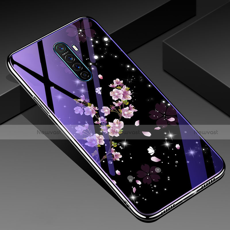 Silicone Frame Flowers Mirror Case Cover for Oppo Reno Ace Mixed