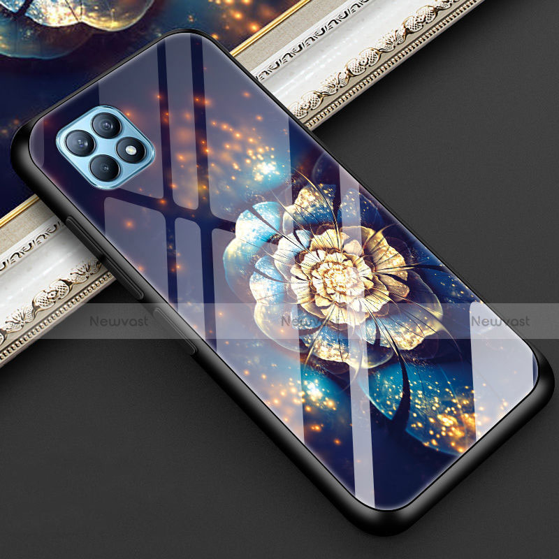 Silicone Frame Flowers Mirror Case Cover for Oppo Reno4 SE 5G