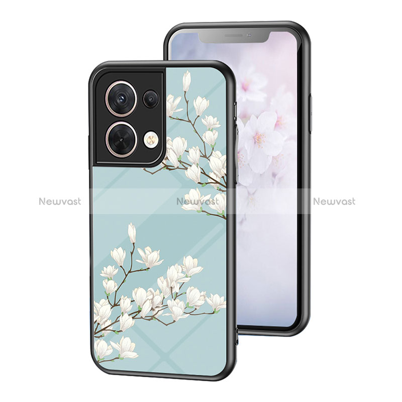 Silicone Frame Flowers Mirror Case Cover for Oppo Reno9 Pro 5G