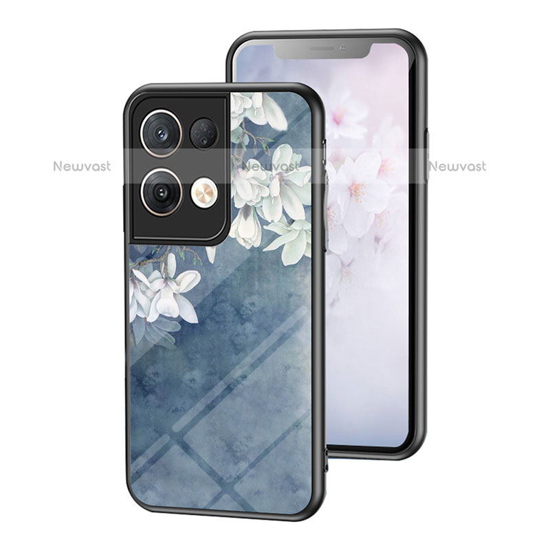 Silicone Frame Flowers Mirror Case Cover for Oppo Reno9 Pro+ Plus 5G