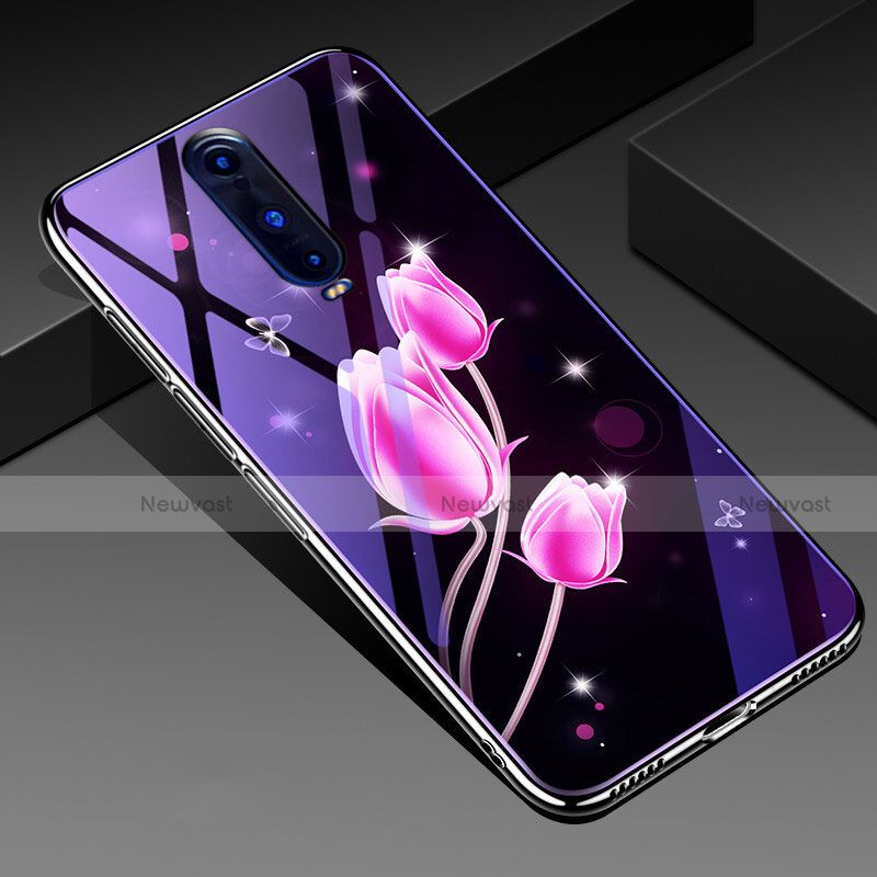 Silicone Frame Flowers Mirror Case Cover for Oppo RX17 Pro