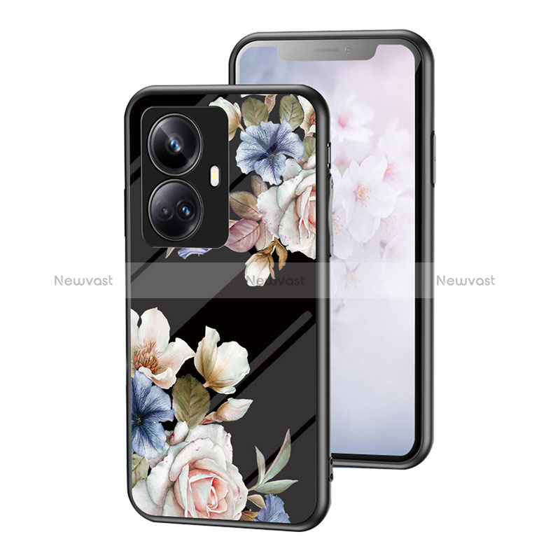 Silicone Frame Flowers Mirror Case Cover for Realme 10 Pro+ Plus 5G