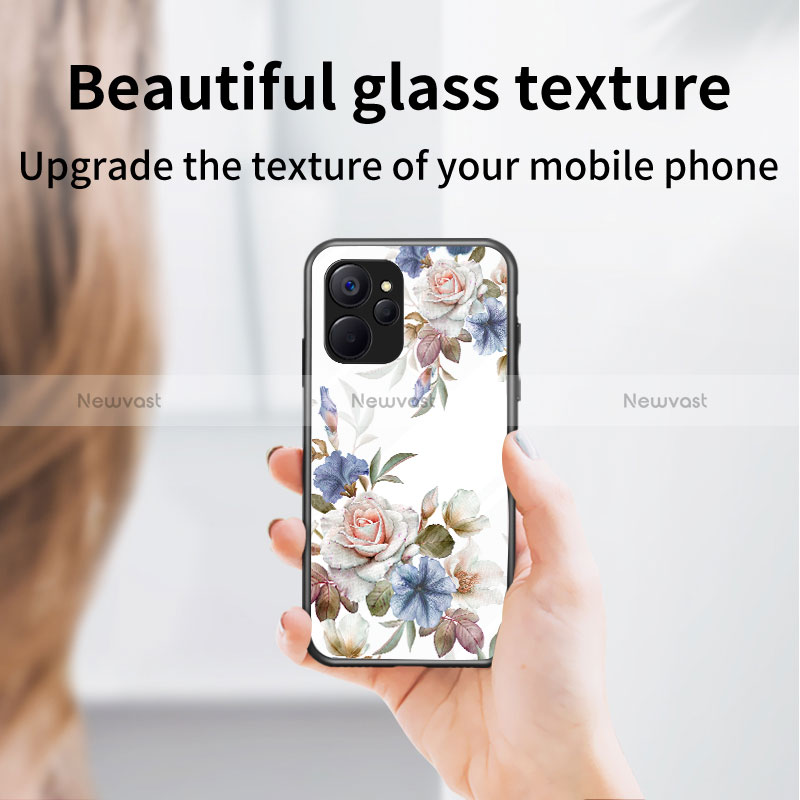 Silicone Frame Flowers Mirror Case Cover for Realme 10T 5G