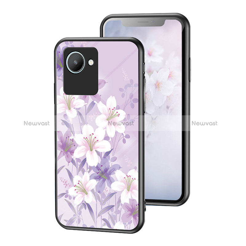 Silicone Frame Flowers Mirror Case Cover for Realme C30