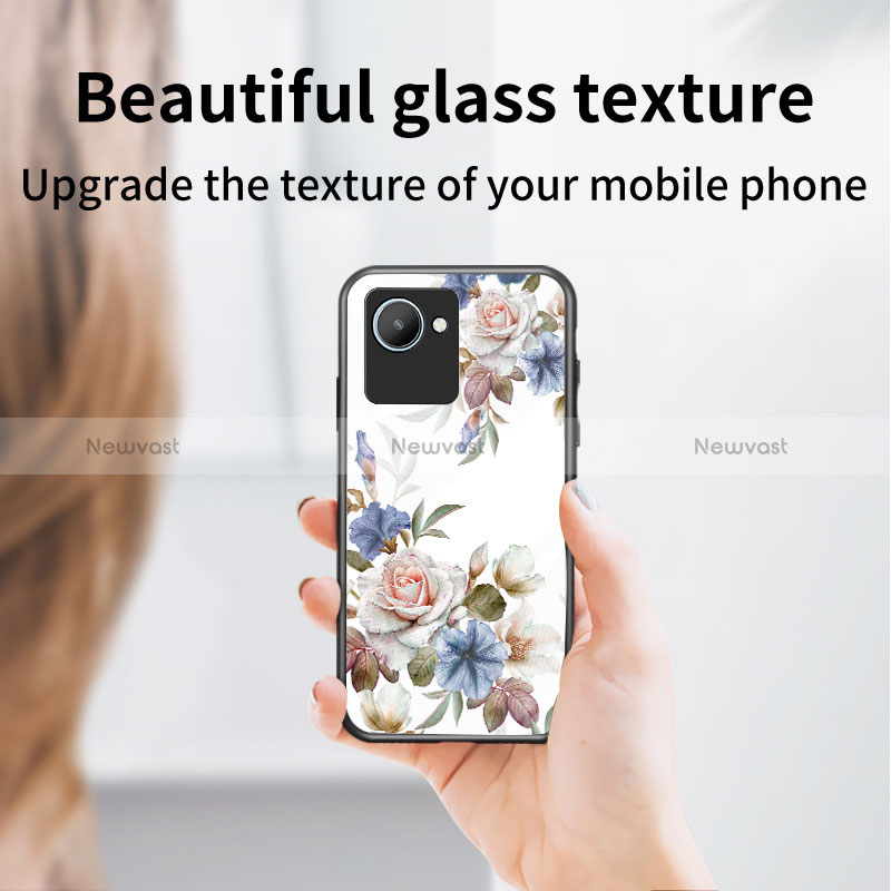 Silicone Frame Flowers Mirror Case Cover for Realme C30