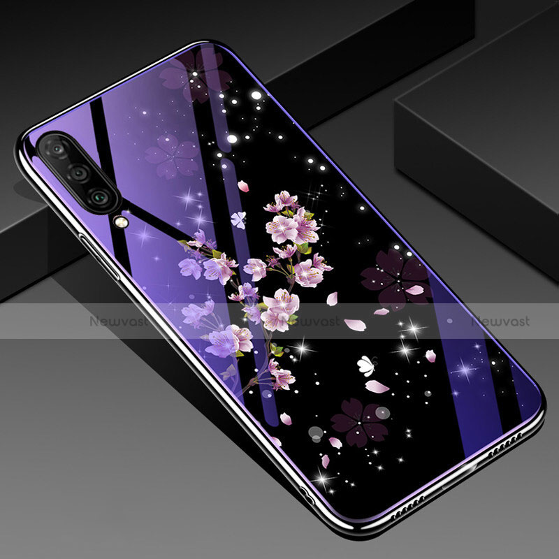 Silicone Frame Flowers Mirror Case Cover for Samsung Galaxy A70 Mixed