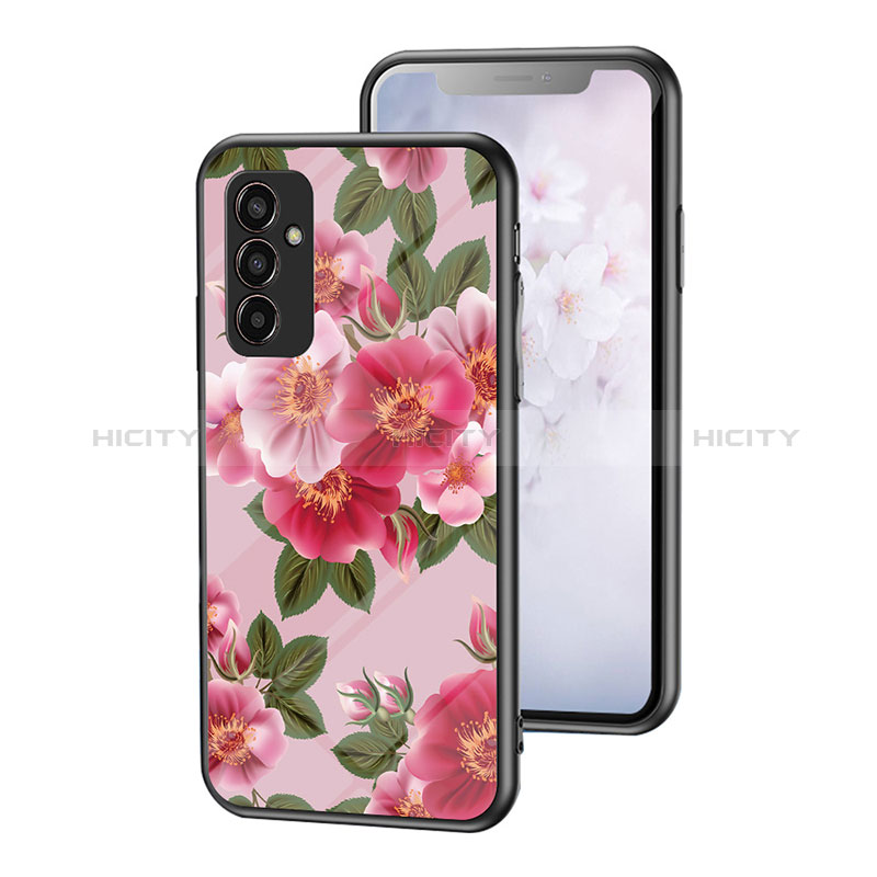 Silicone Frame Flowers Mirror Case Cover for Samsung Galaxy F13 4G