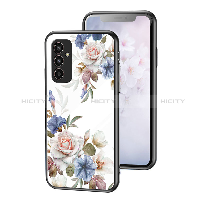 Silicone Frame Flowers Mirror Case Cover for Samsung Galaxy M13 4G