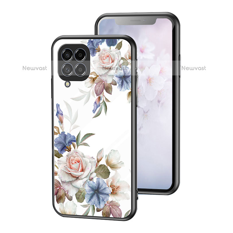 Silicone Frame Flowers Mirror Case Cover for Samsung Galaxy M53 5G