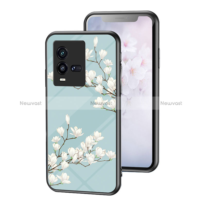 Silicone Frame Flowers Mirror Case Cover for Vivo iQOO 10 5G