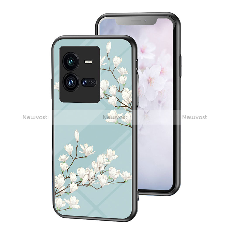 Silicone Frame Flowers Mirror Case Cover for Vivo iQOO 10 Pro 5G