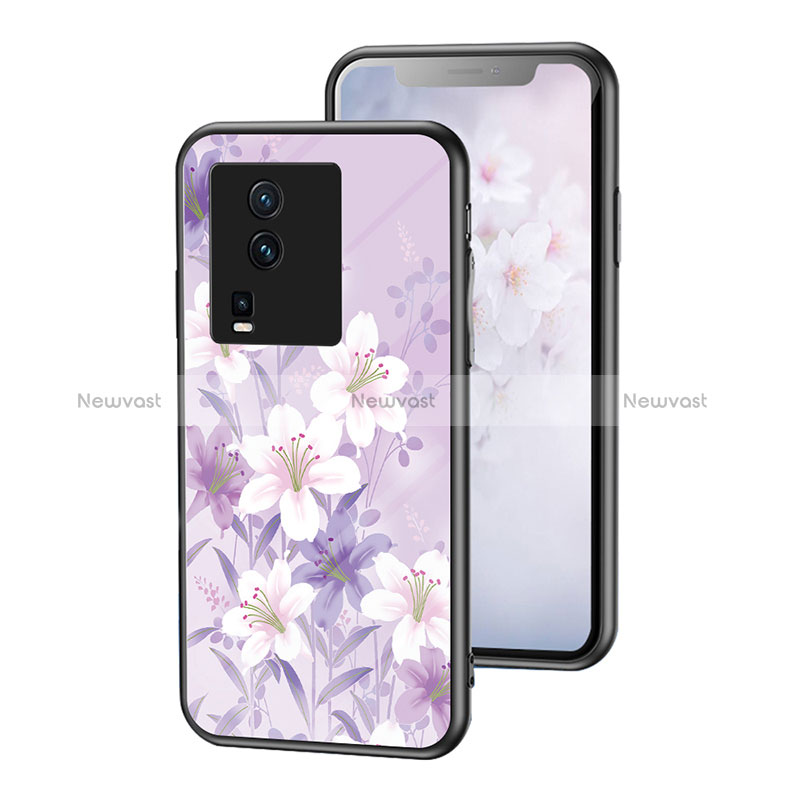 Silicone Frame Flowers Mirror Case Cover for Vivo iQOO Neo7 5G