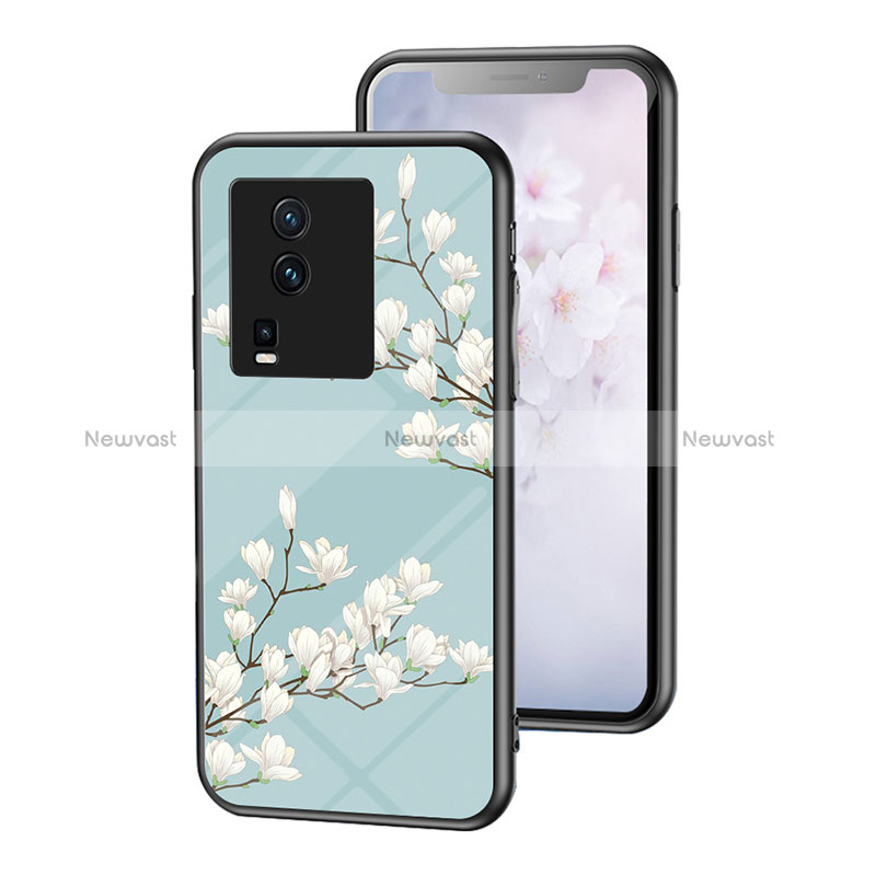 Silicone Frame Flowers Mirror Case Cover for Vivo iQOO Neo7 SE