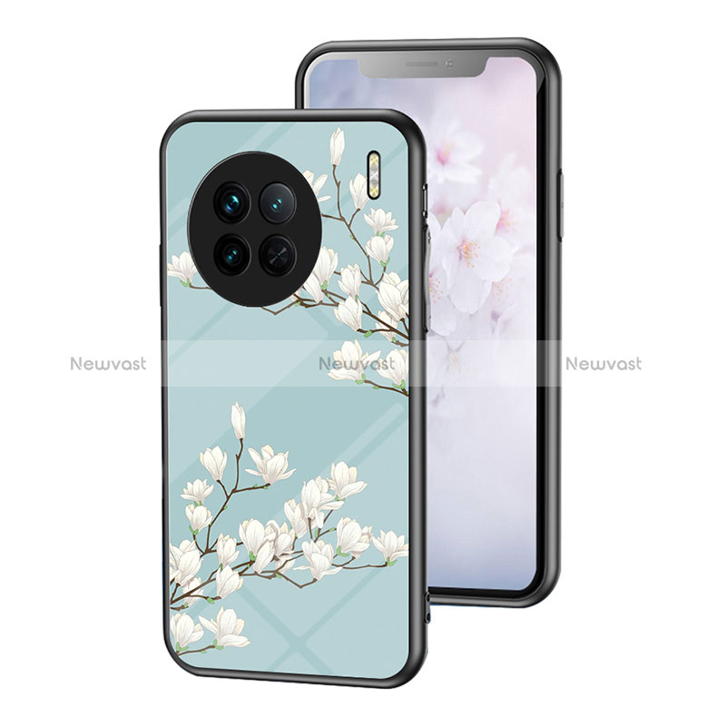 Silicone Frame Flowers Mirror Case Cover for Vivo X90 5G