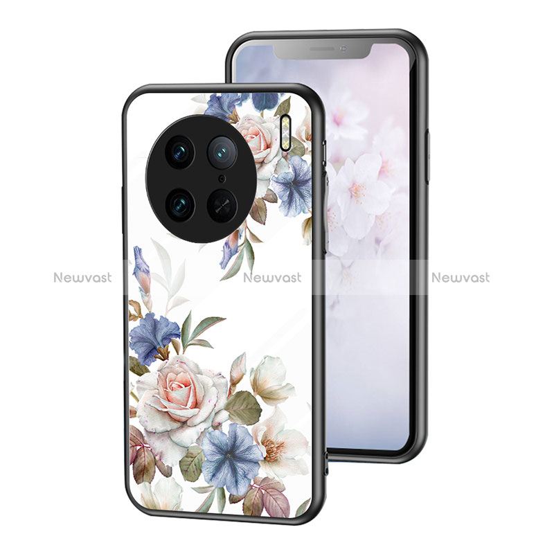 Silicone Frame Flowers Mirror Case Cover for Vivo X90 Pro 5G