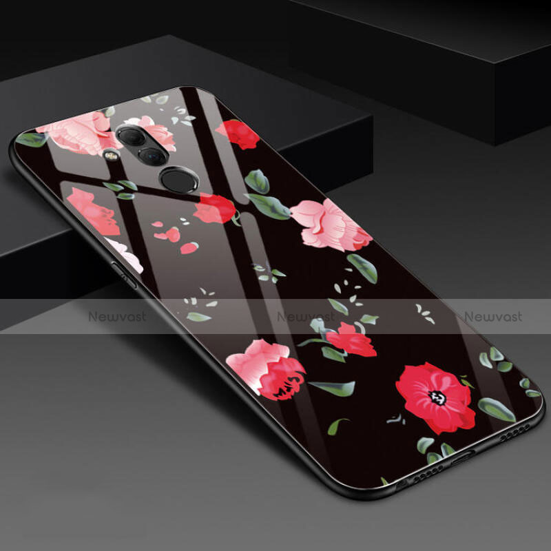 Silicone Frame Flowers Mirror Case Cover H02 for Huawei Mate 20 Lite