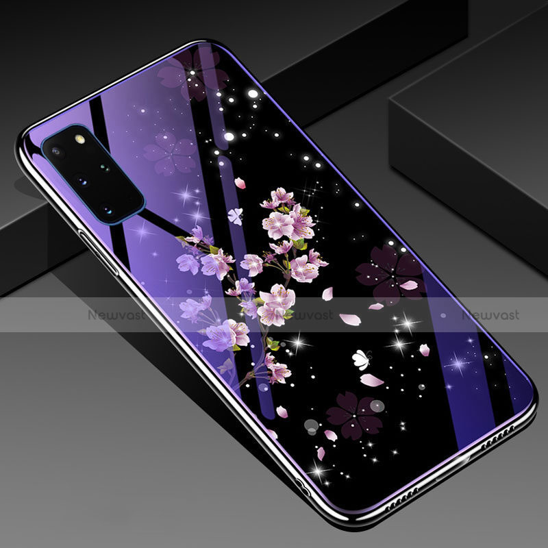 Silicone Frame Flowers Mirror Case Cover M01 for Samsung Galaxy S20 Plus