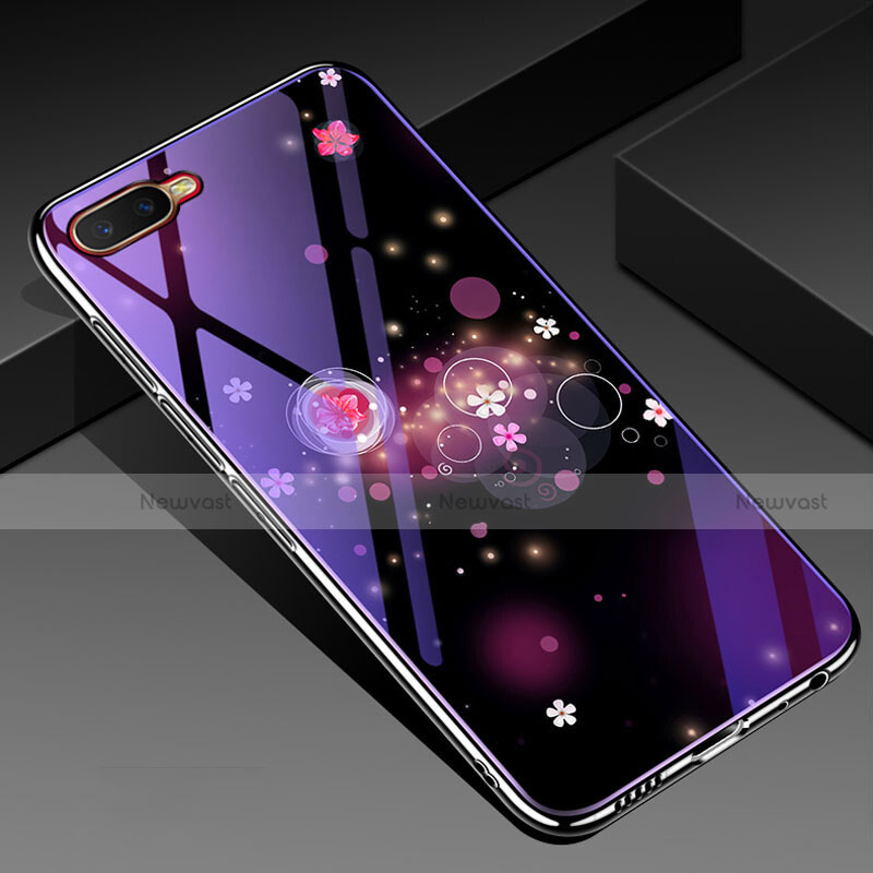 Silicone Frame Flowers Mirror Case Cover M04 for Oppo RX17 Neo