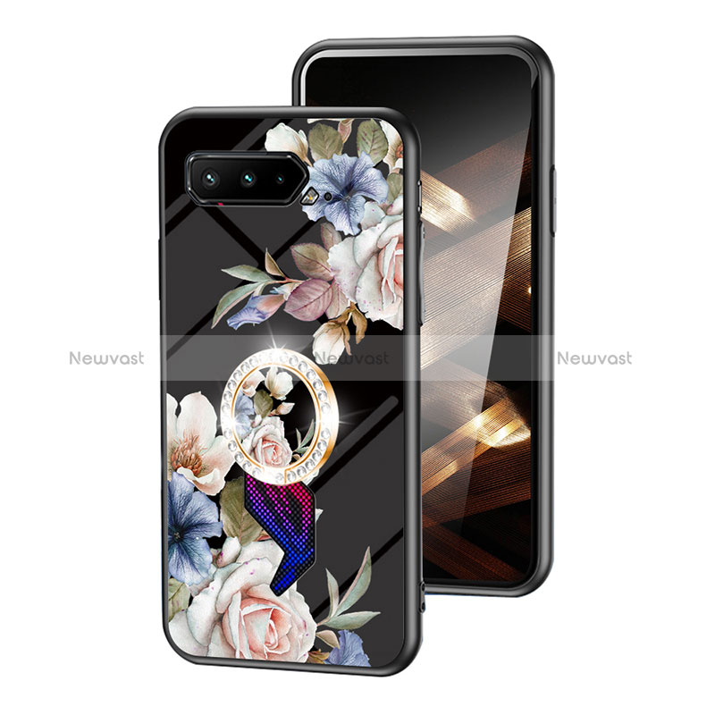 Silicone Frame Flowers Mirror Case Cover S01 for Asus ROG Phone 5 Pro