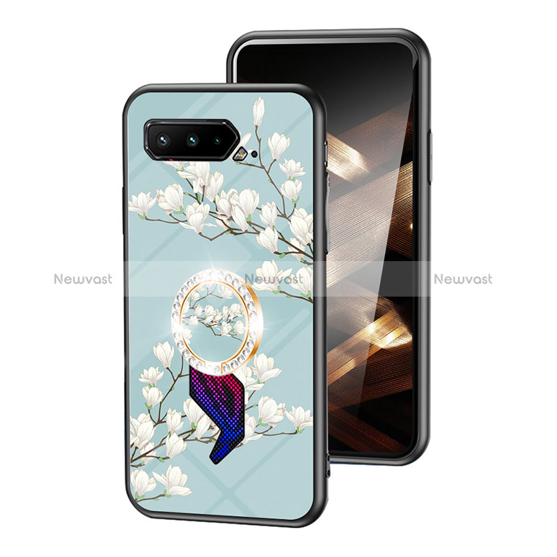 Silicone Frame Flowers Mirror Case Cover S01 for Asus ROG Phone 5 Pro