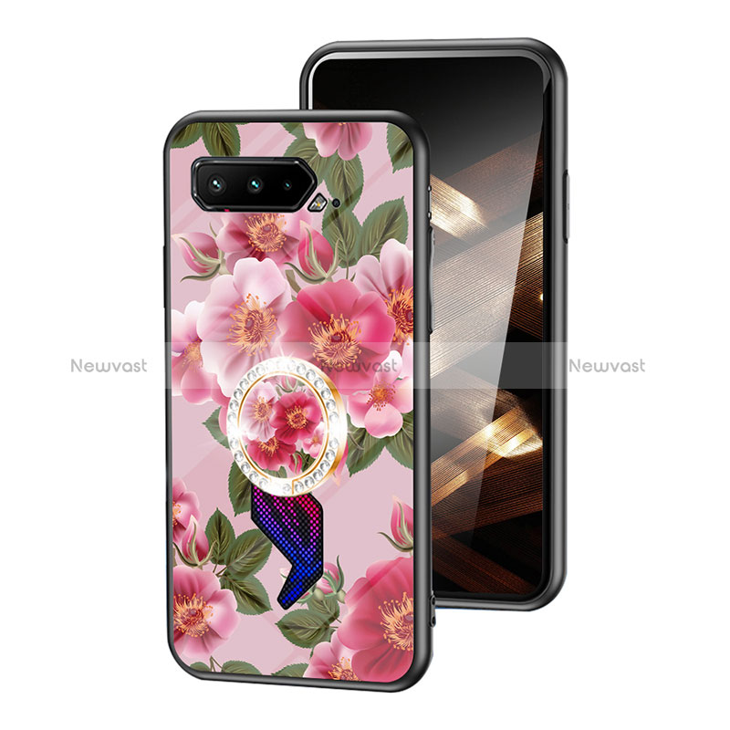 Silicone Frame Flowers Mirror Case Cover S01 for Asus ROG Phone 5 Pro