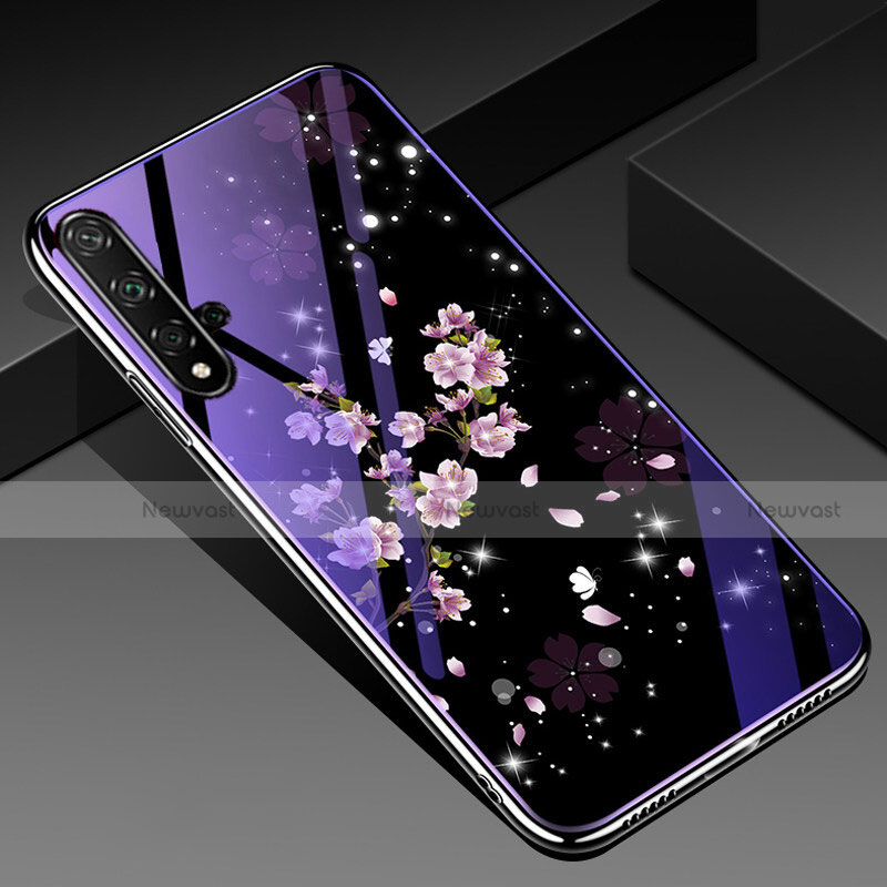 Silicone Frame Flowers Mirror Case Cover S01 for Huawei Honor 20